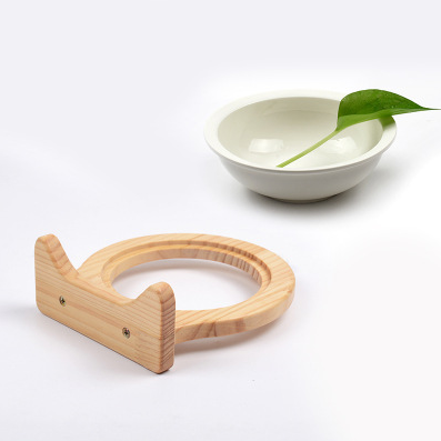 Pet Supplies Ceramic Bowl Solid Wood Stand | Gadgets Creative