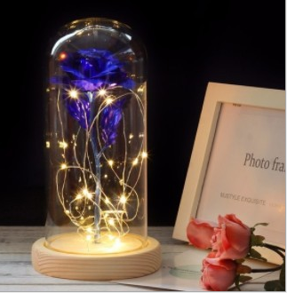 Rose Flower In Glass (LED Light)