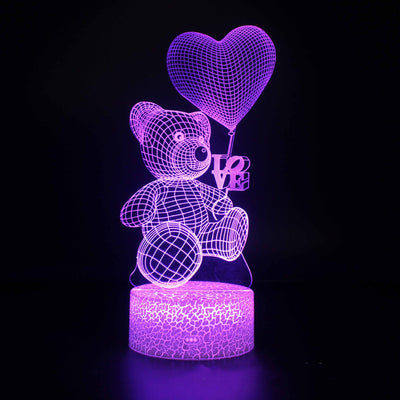 Love Bear Light 3D {Night Light Gift} | Room Lights |Gadgets Creative