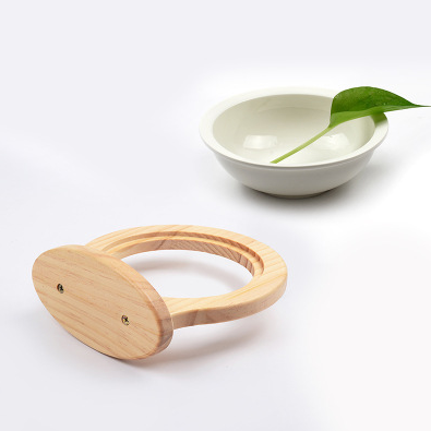 Pet Supplies Ceramic Bowl Solid Wood Stand | Gadgets Creative